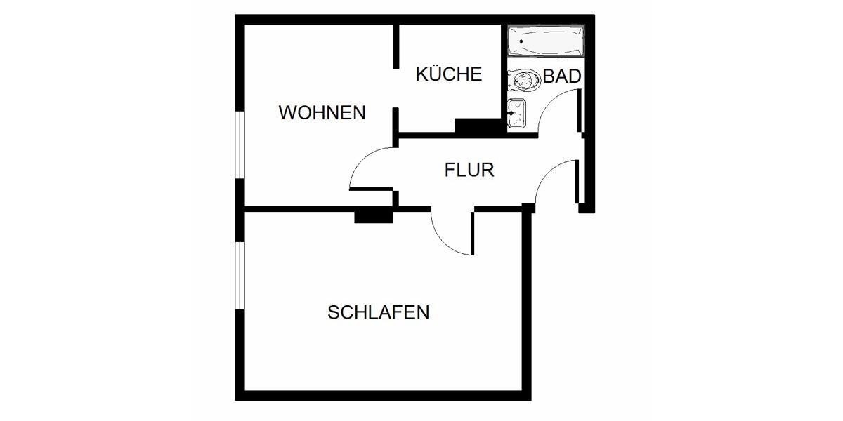 Dachgeschoßwohnung Petersberg - 3 Zimmer, 41 m&sup2;, 395&euro; | Angebot:26543122