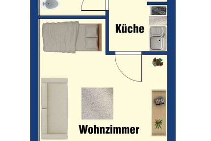 Wohnung Fulda - 1 Zimmer, 27 m&sup2;, 370&euro; | Angebot:25423326