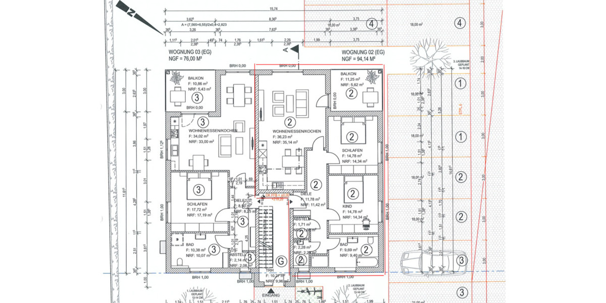 Erdgeschoßwohnung Schlüchtern - 3 Zimmer, 94 m&sup2;, 1.350&euro; | Angebot:24888612