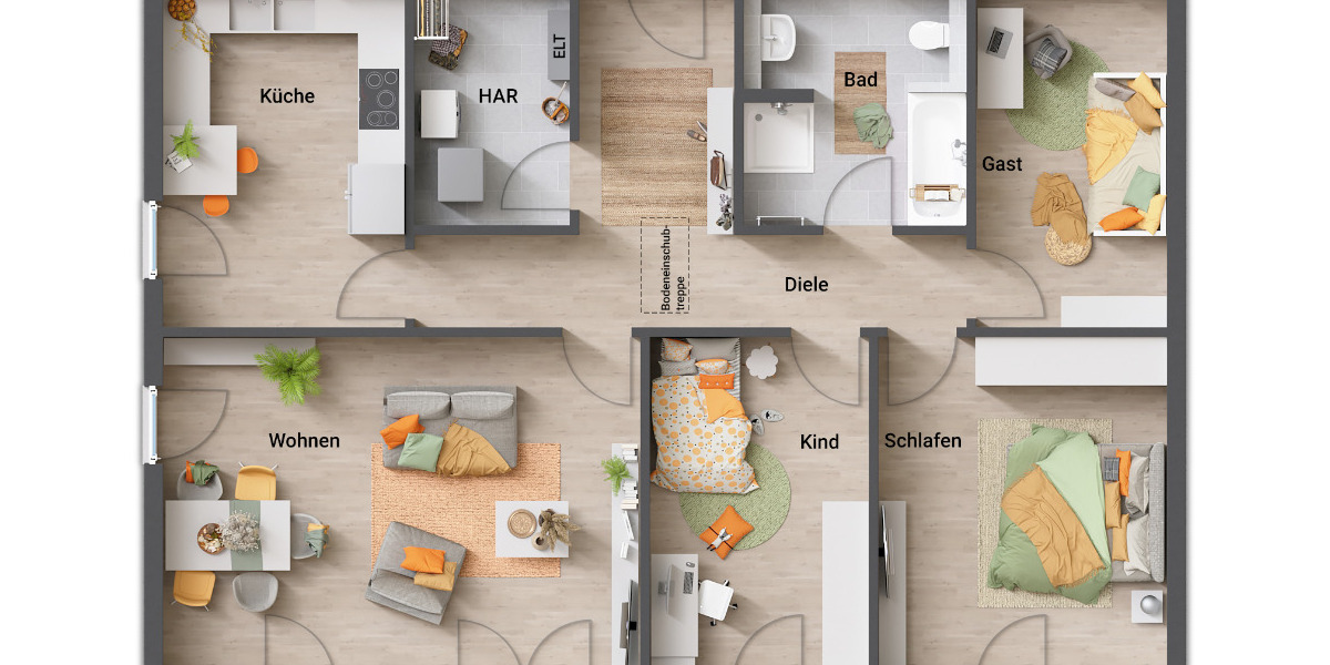 Bungalow Eiterfeld Leimbach - 5 Zimmer, 108 m&sup2;, 264.890&euro; | Angebot:25691733