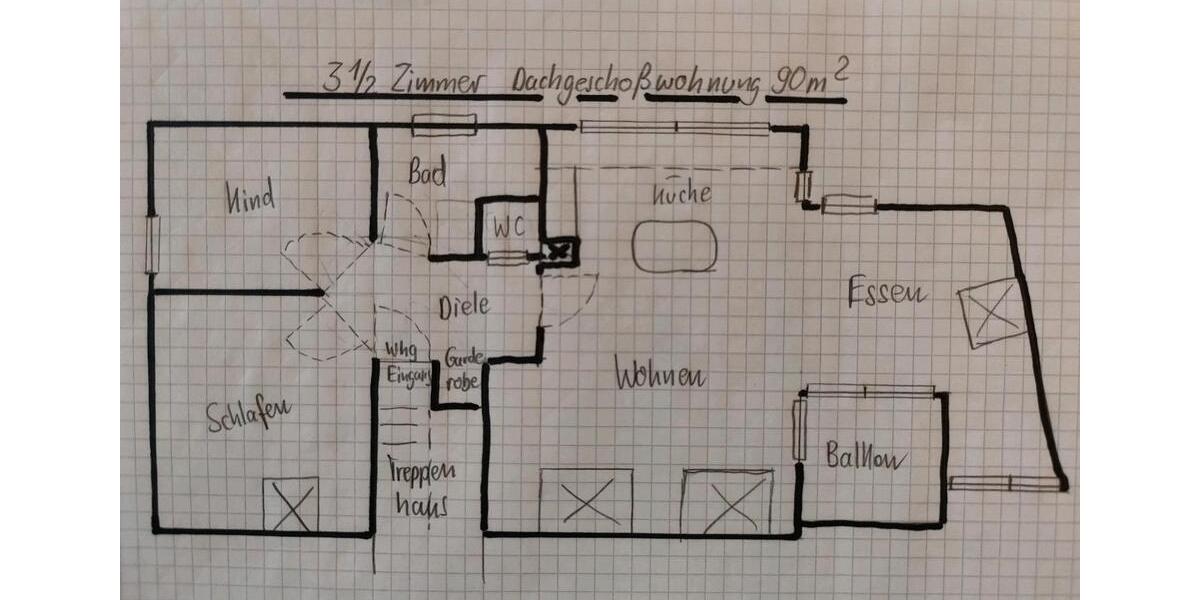 Dachgeschoßwohnung Haunetal - 3.5 Zimmer, 95 m&sup2;, 790&euro; | Angebot:25170190
