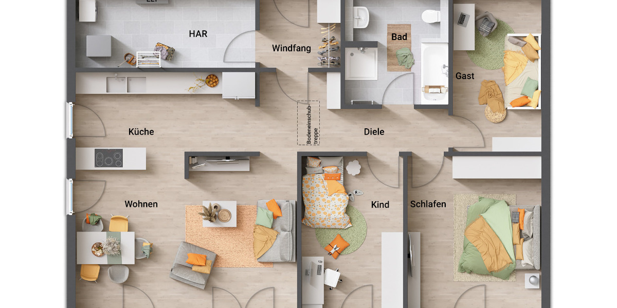 Bungalow Eiterfeld Leimbach - 5 Zimmer, 108 m&sup2;, 264.890&euro; | Angebot:25691733