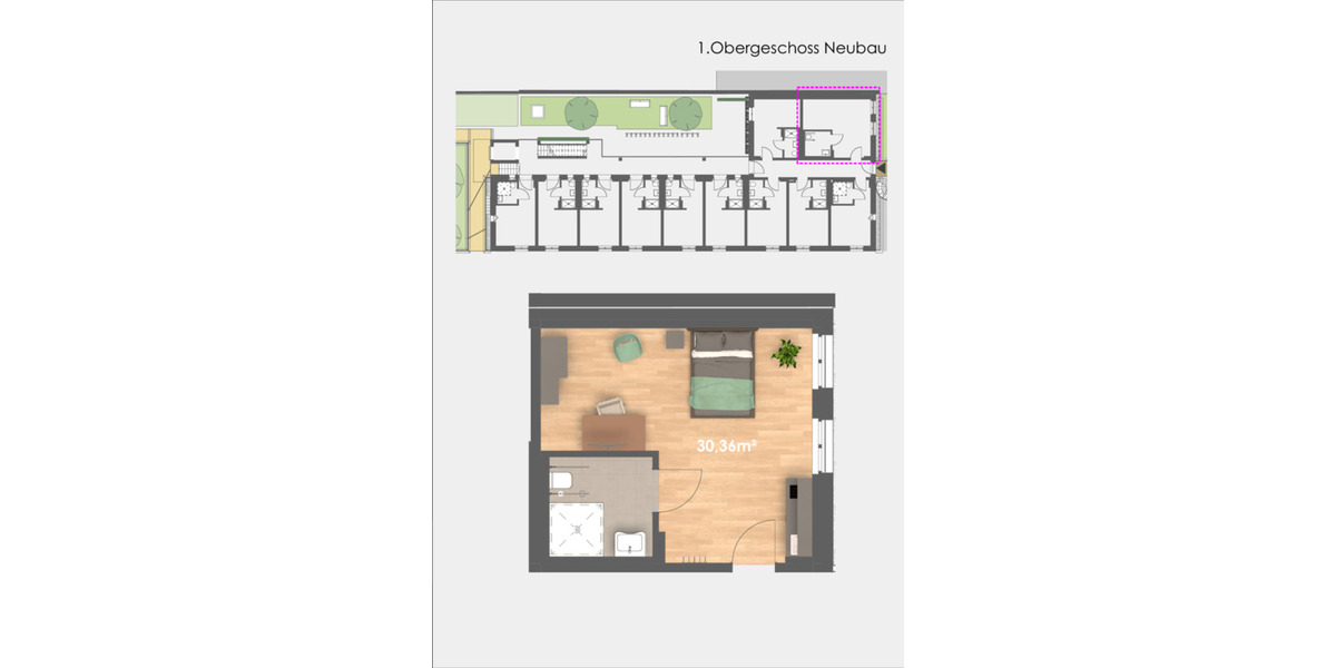 Etagenwohnung Poppenhausen (Wasserkuppe) - 1 Zimmer, 14 m&sup2;, 450&euro; | Angebot:24598386