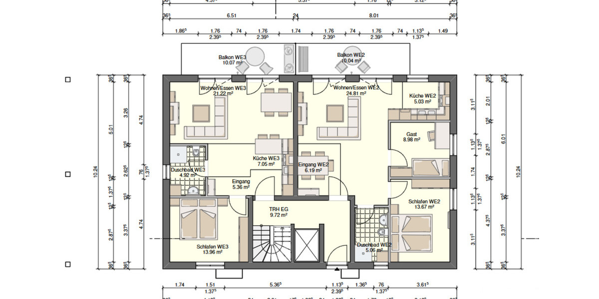 Erdgeschoßwohnung Künzell - 2 Zimmer, 58 m&sup2;, 267.100&euro; | Angebot:24309977