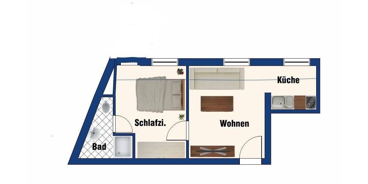Etagenwohnung Fulda Nordend - 2 Zimmer, 30 m&sup2;, 400&euro; | Angebot:26450116