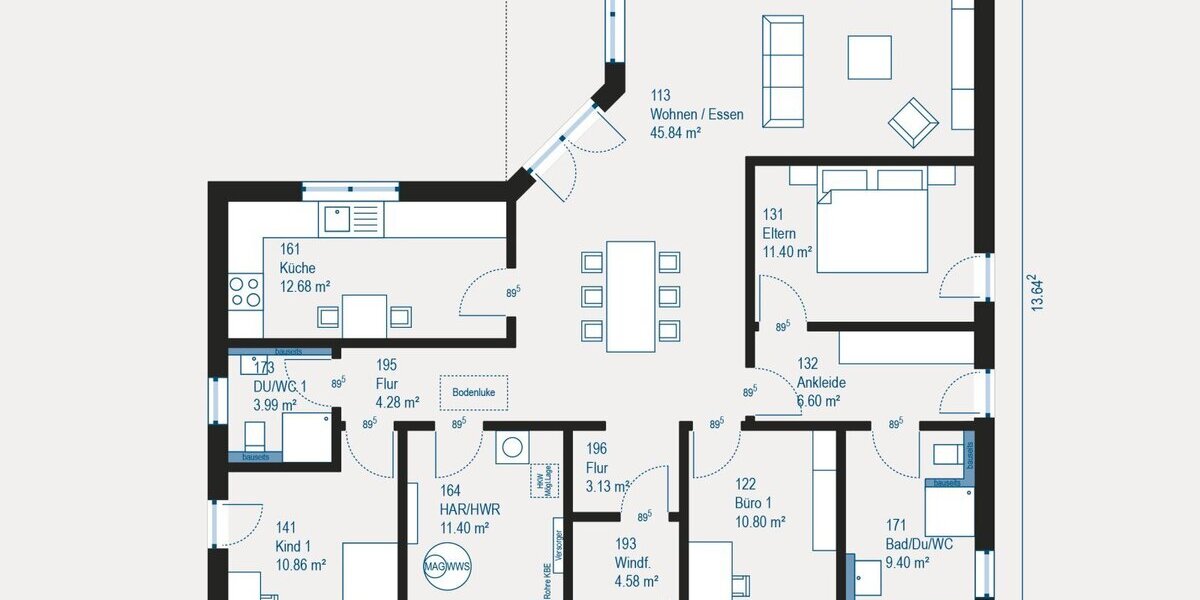 Lifetime 5: 142,02 m² - klar geplantes Familienwohnen - Bungalow Flieden-Buchenrod Buchenrod | Angebot:27331865