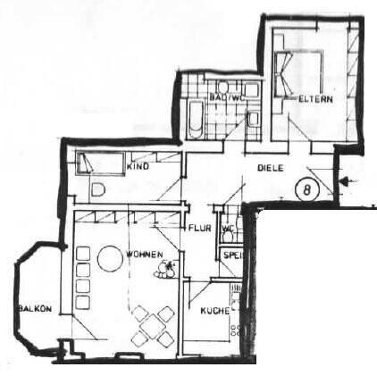 Etagenwohnung Bad Brückenau - 3 Zimmer, 135.000&euro; | Angebot:25696668