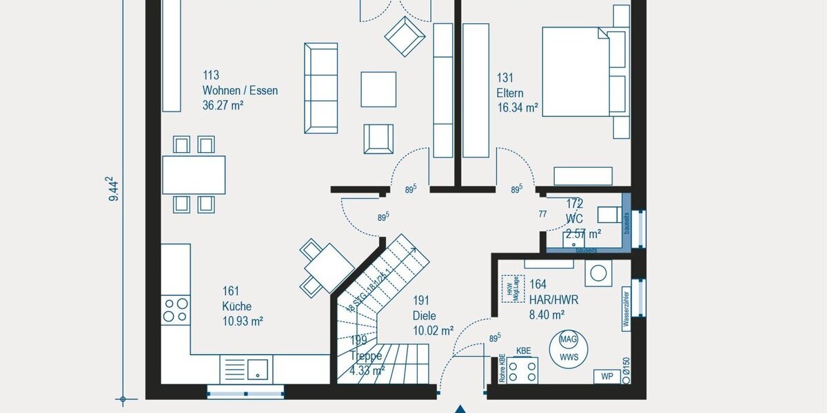Home 12: 171,77 m² - ein Zuhause mit Entwicklungsspielraum - Einfamilienhaus Flieden-Buchenrod Buchenrod | Angebot:27331864
