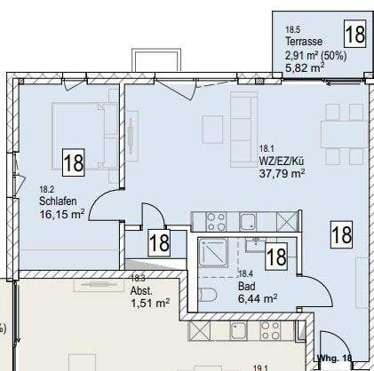 Etagenwohnung Fulda Haimbach - 2 Zimmer, 65 m&sup2;, 835&euro; | Angebot:25740782