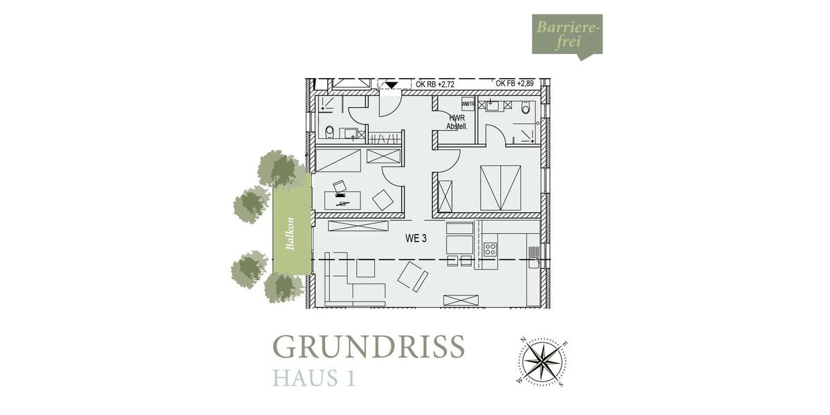 Etagenwohnung Künzell - 3 Zimmer, 90 m&sup2;, 349.000&euro; | Angebot:26683130