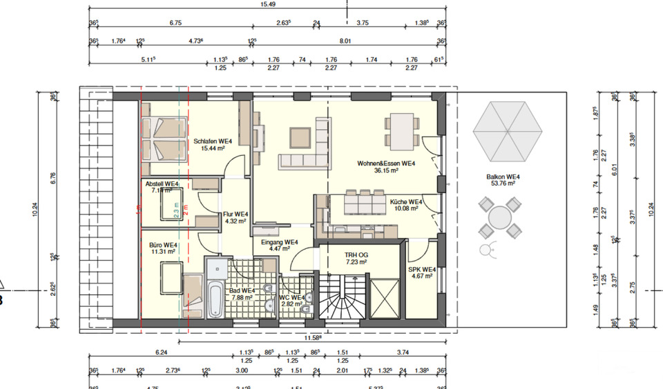Erdgeschoßwohnung Künzell - 2 Zimmer, 58 m&sup2;, 267.100&euro; | Angebot:24309977