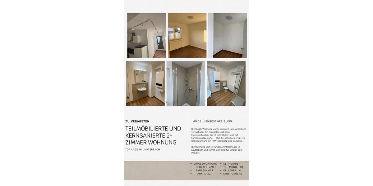 Erdgeschoßwohnung Lauterbach (Hessen) - 2 Zimmer, 32 m&sup2;, 450&euro; | Angebot:26045038